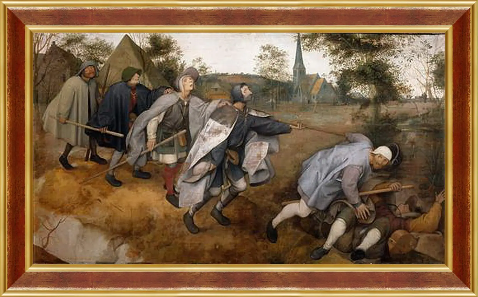 Картина в раме - The Blind Leading the Blind - Притча о слепых. Брейгель Питер Старший