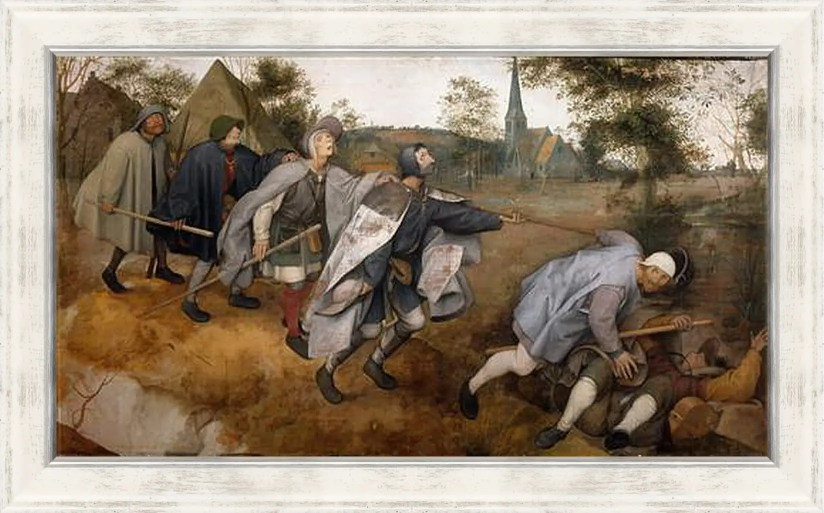 Картина в раме - The Blind Leading the Blind - Притча о слепых. Брейгель Питер Старший