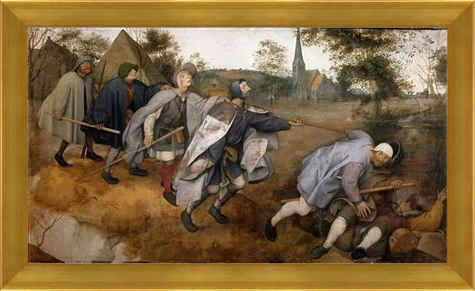 Картина в раме - The Blind Leading the Blind - Притча о слепых. Брейгель Питер Старший