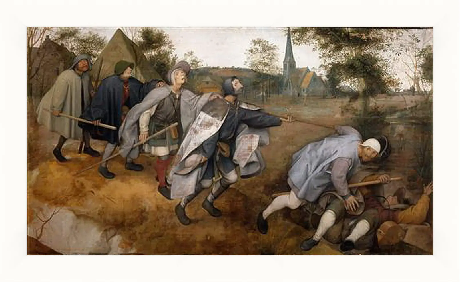 Картина в раме - The Blind Leading the Blind - Притча о слепых. Брейгель Питер Старший