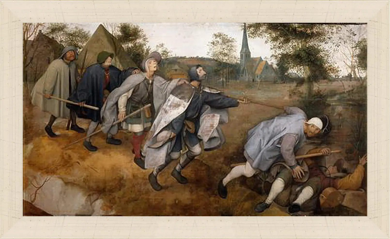 Картина в раме - The Blind Leading the Blind - Притча о слепых. Брейгель Питер Старший