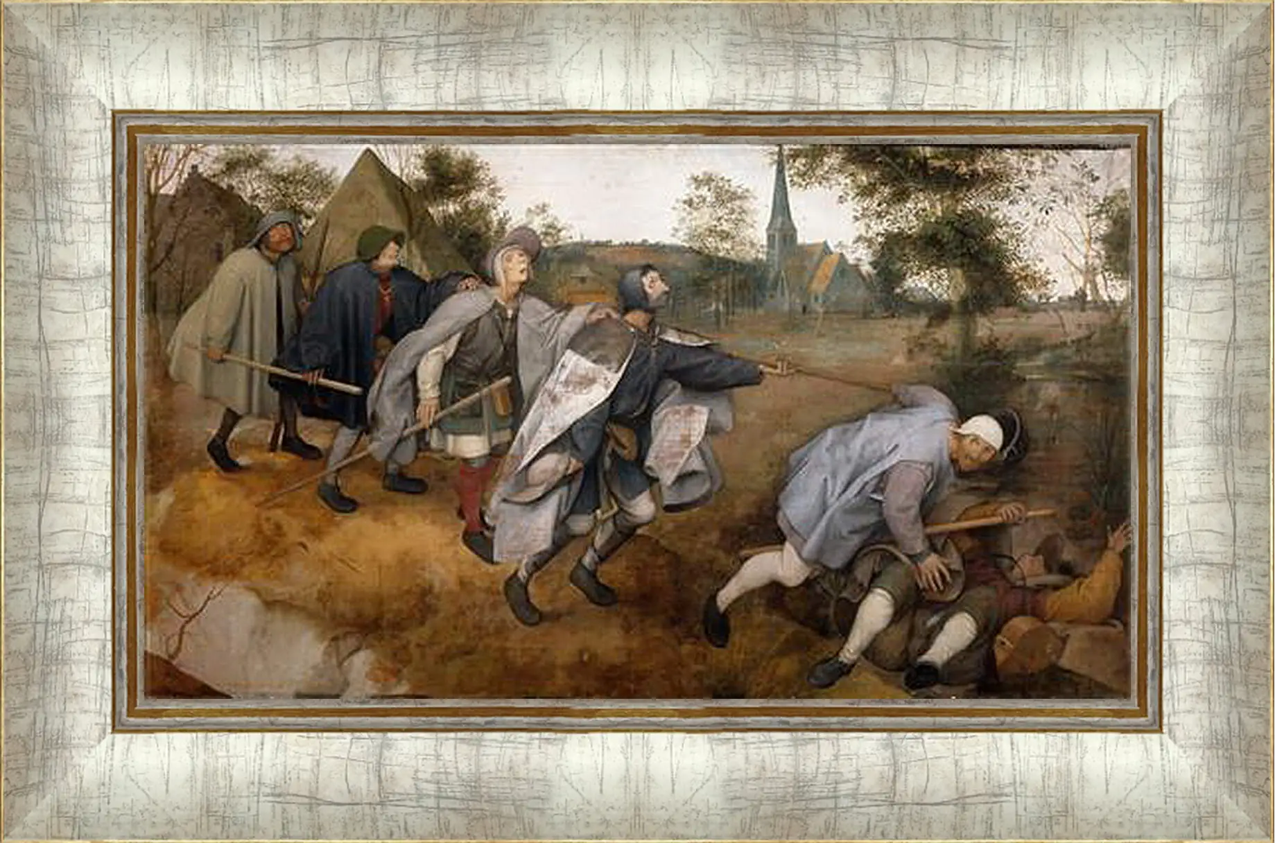 Картина в раме - The Blind Leading the Blind - Притча о слепых. Брейгель Питер Старший