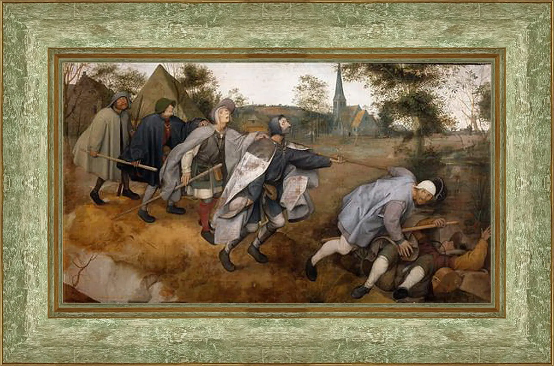 Картина в раме - The Blind Leading the Blind - Притча о слепых. Брейгель Питер Старший