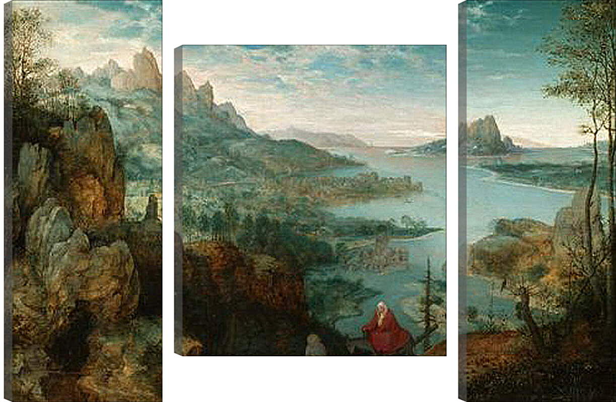 Модульная картина - Пейзаж с бегством в Египе. Брейгель Питер Старший
