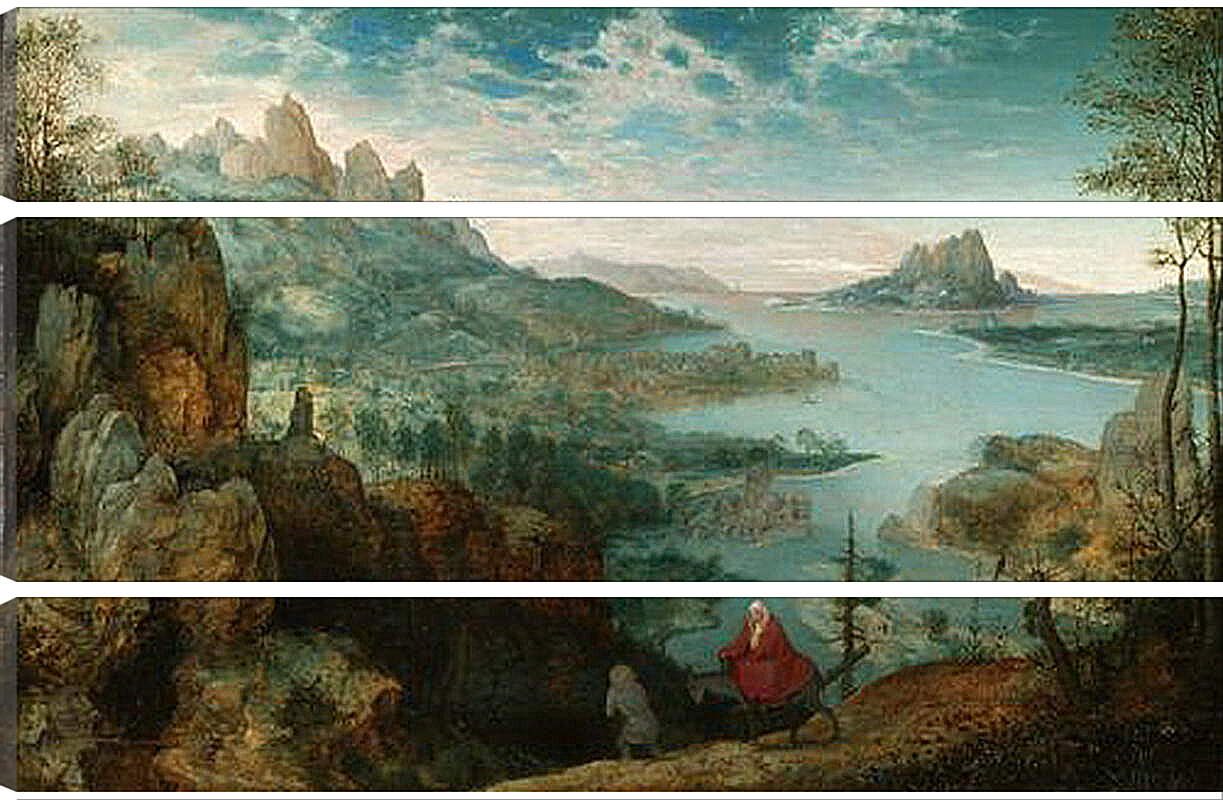Модульная картина - Пейзаж с бегством в Египе. Брейгель Питер Старший
