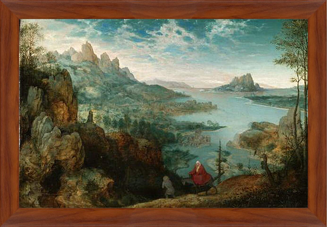 Картина в раме - Пейзаж с бегством в Египе. Брейгель Питер Старший
