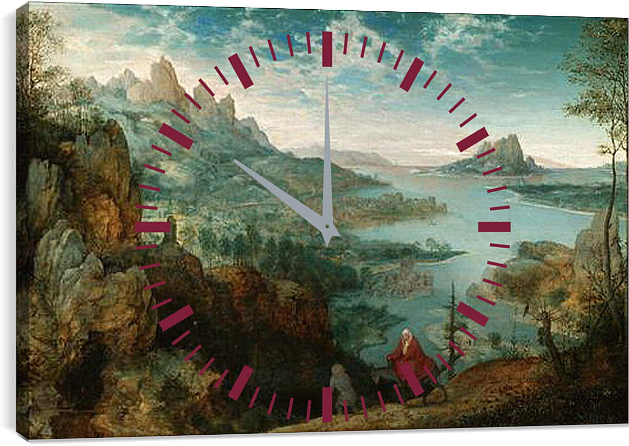 Часы картина - Пейзаж с бегством в Египе. Брейгель Питер Старший

