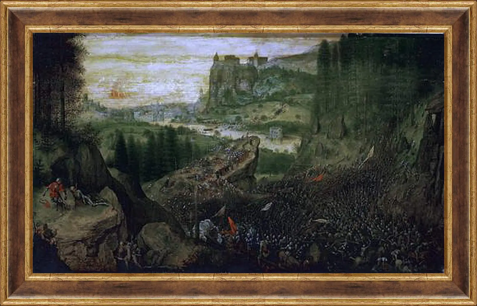 Картина в раме - Самоубийство Саула. Брейгель Питер Старший