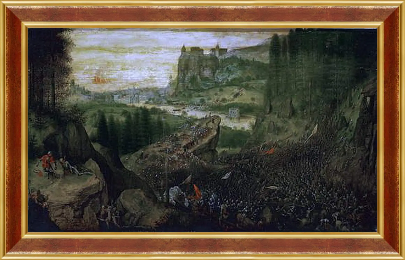 Картина в раме - Самоубийство Саула. Брейгель Питер Старший