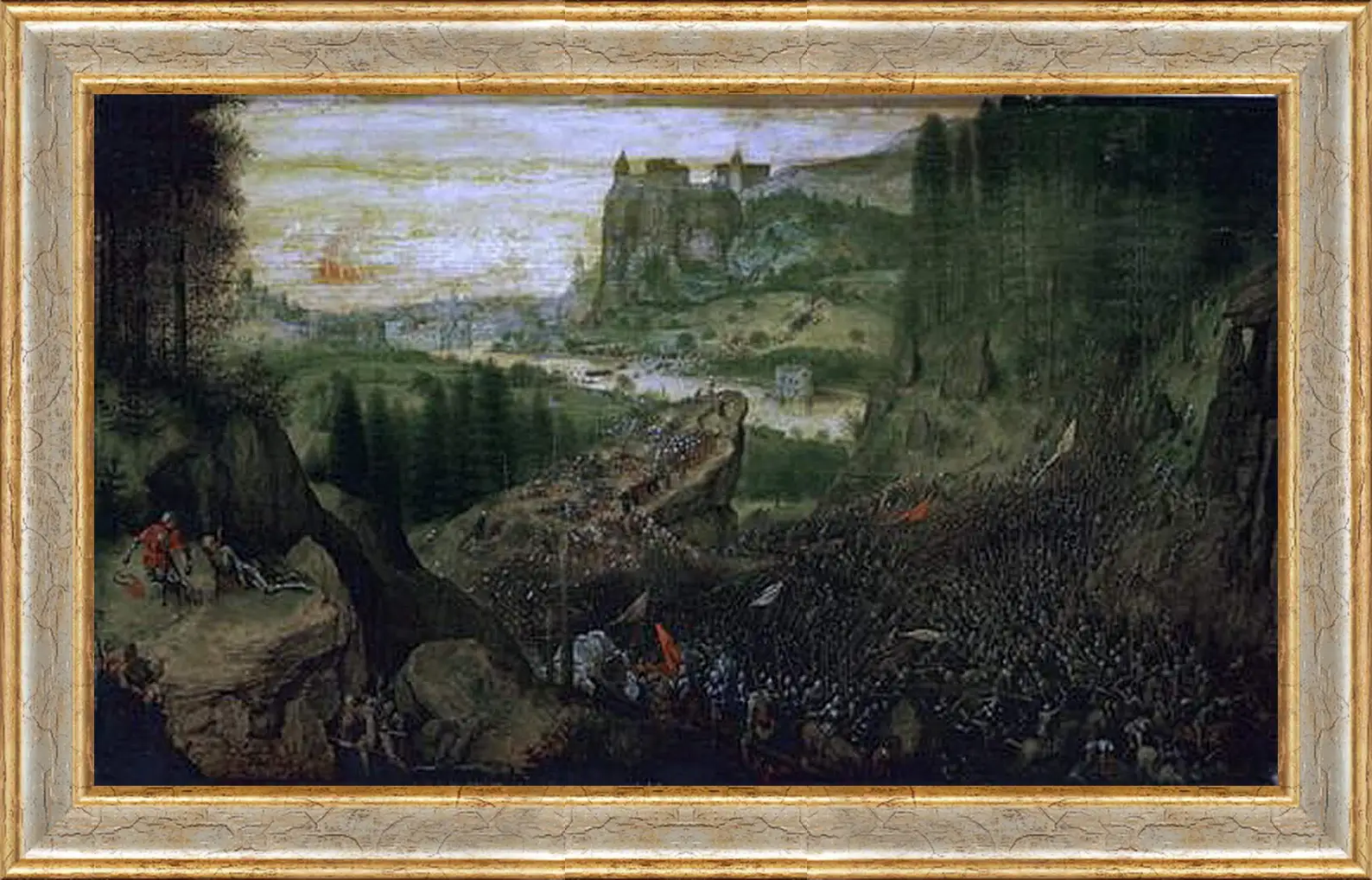 Картина в раме - Самоубийство Саула. Брейгель Питер Старший