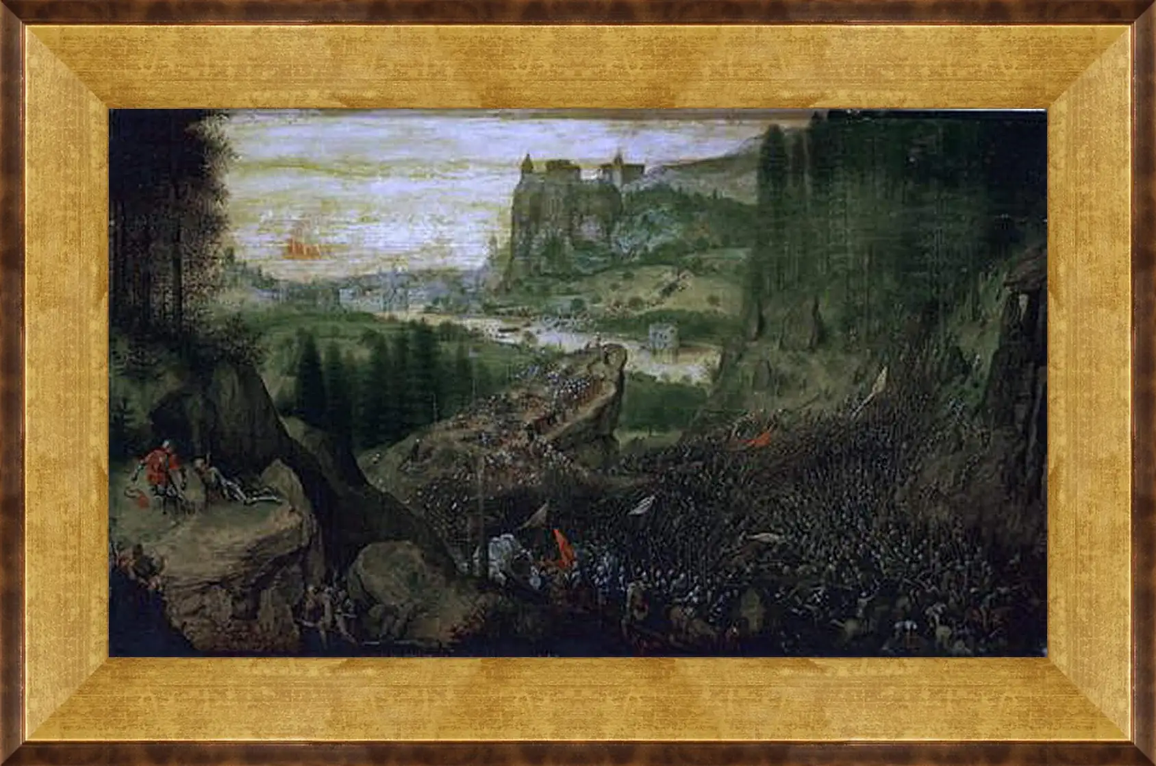 Картина в раме - Самоубийство Саула. Брейгель Питер Старший