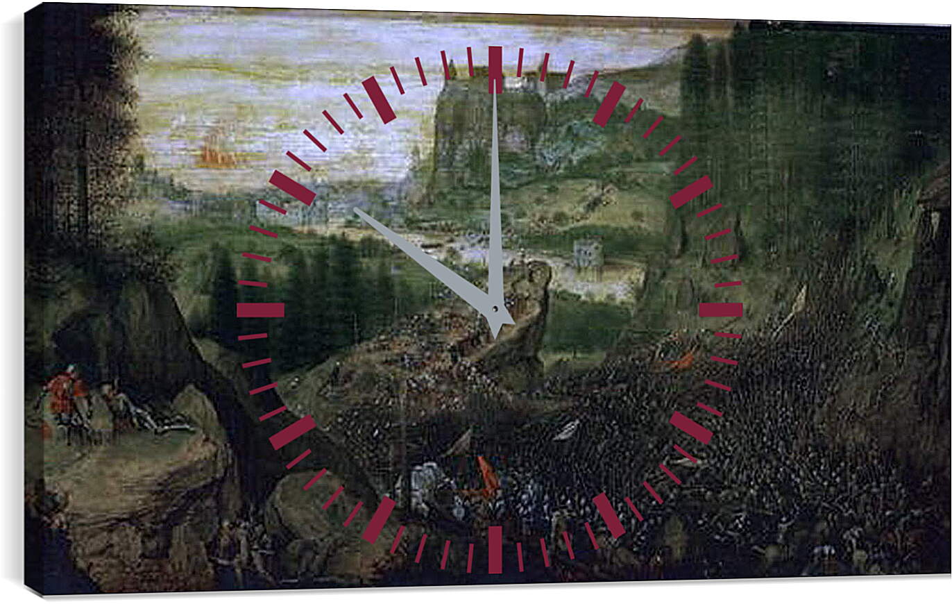 Часы картина - Самоубийство Саула. Брейгель Питер Старший
