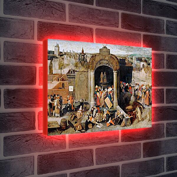 Лайтбокс световая панель - Изгнание торговцев из храма. Брейгель Питер Старший
