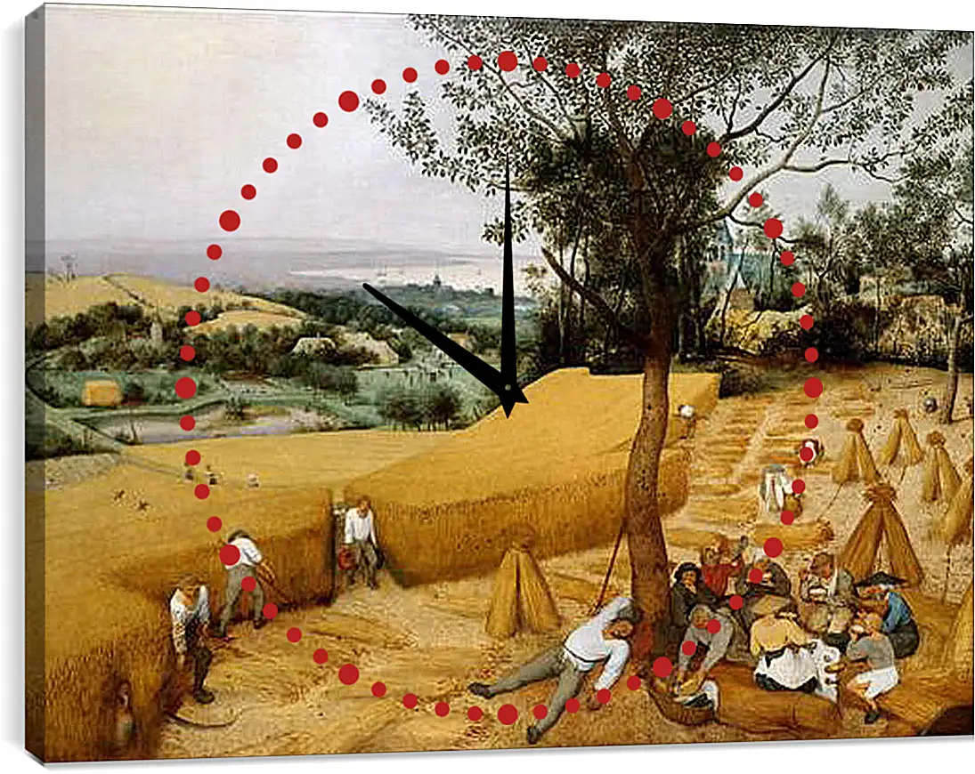 Часы картина - Сенокос. Брейгель Питер Старший
