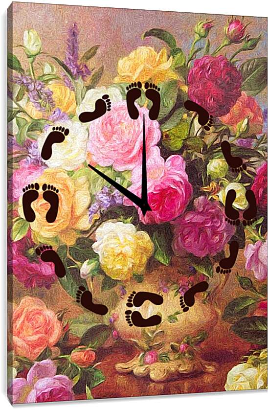 Часы картина - Цветы