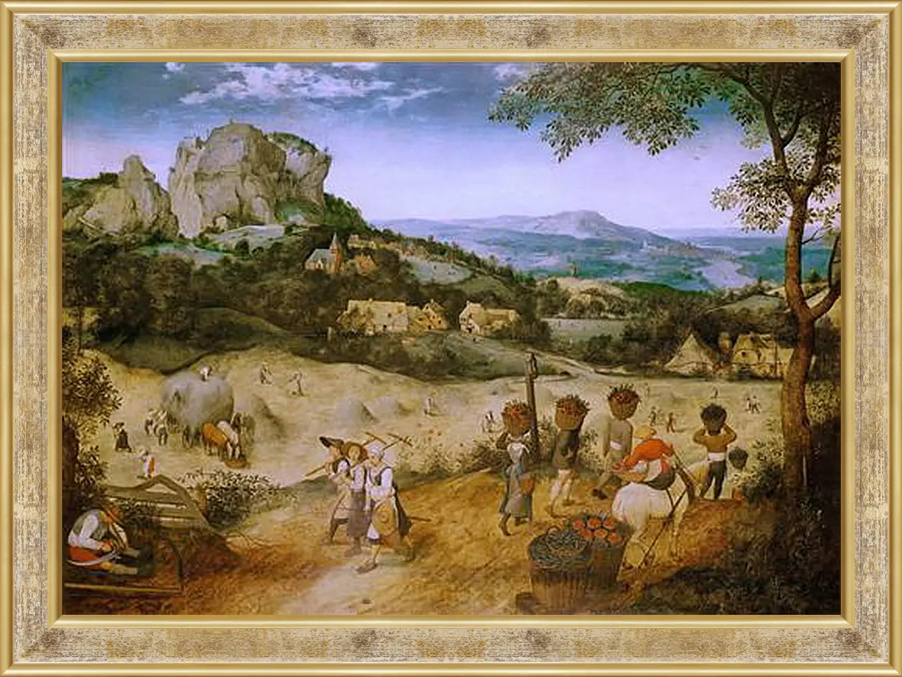 Картина в раме - Сенокос-июль. Брейгель Питер Старший