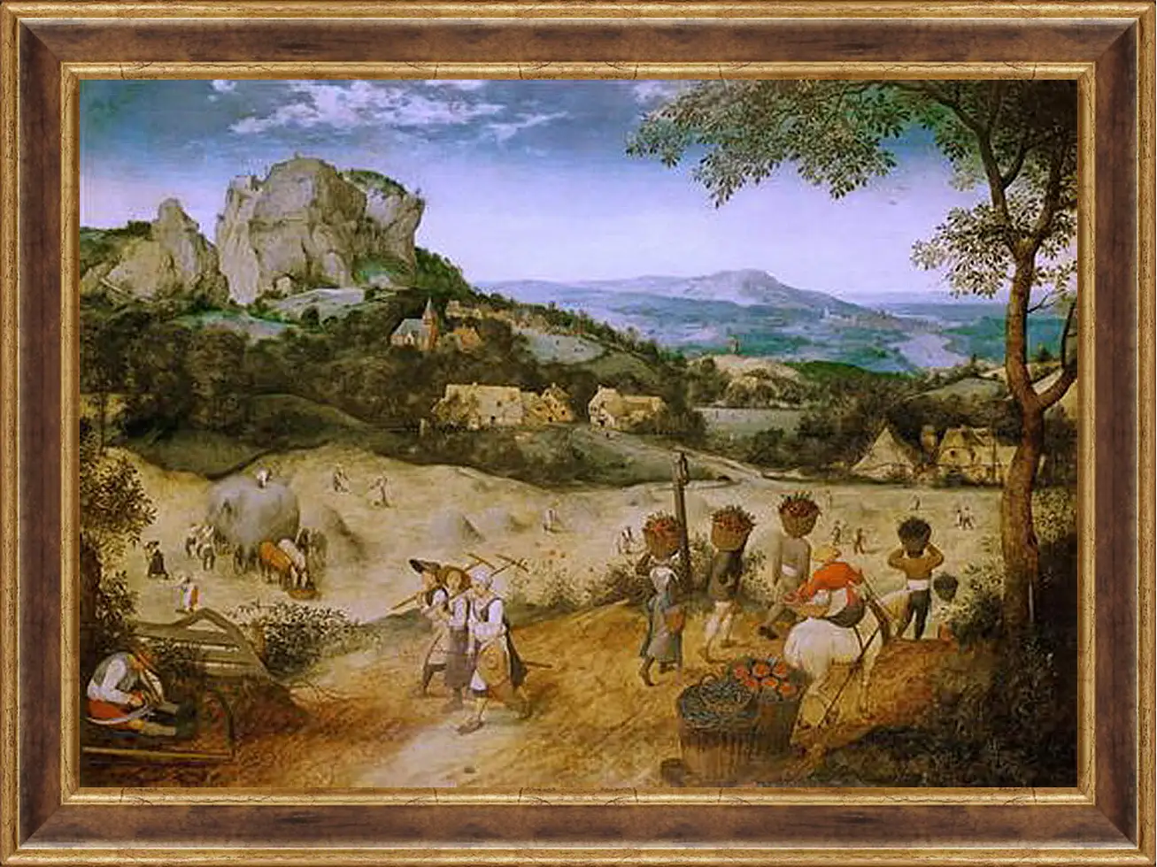 Картина в раме - Сенокос-июль. Брейгель Питер Старший