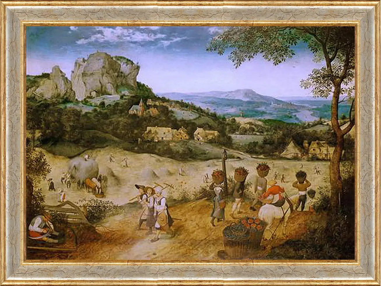 Картина в раме - Сенокос-июль. Брейгель Питер Старший