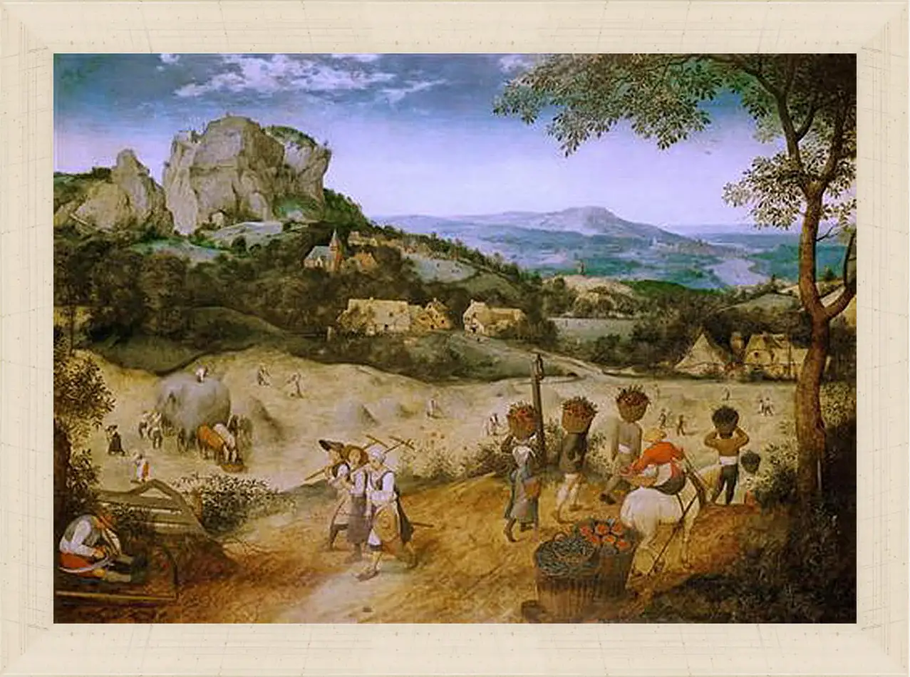 Картина в раме - Сенокос-июль. Брейгель Питер Старший