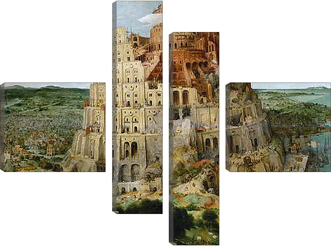Модульная картина - Вавилонская башня [The Tower of Babel]. Брейгель Питер Старший