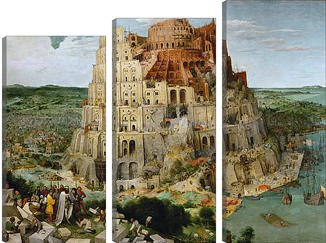 Модульная картина - Вавилонская башня [The Tower of Babel]. Брейгель Питер Старший