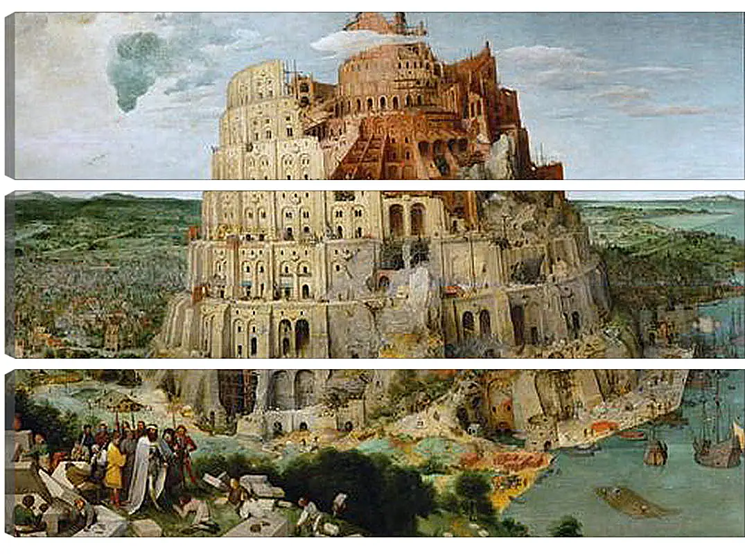 Модульная картина - Вавилонская башня [The Tower of Babel]. Брейгель Питер Старший