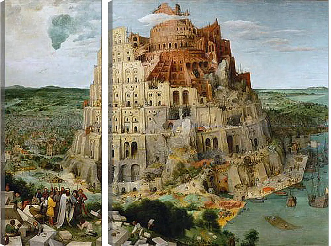 Модульная картина - Вавилонская башня [The Tower of Babel]. Брейгель Питер Старший