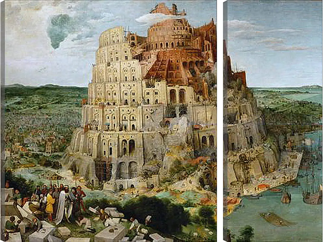 Модульная картина - Вавилонская башня [The Tower of Babel]. Брейгель Питер Старший
