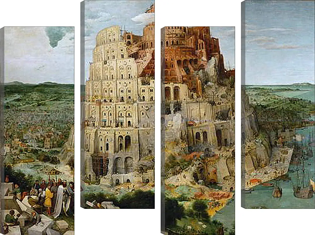 Модульная картина - Вавилонская башня [The Tower of Babel]. Брейгель Питер Старший