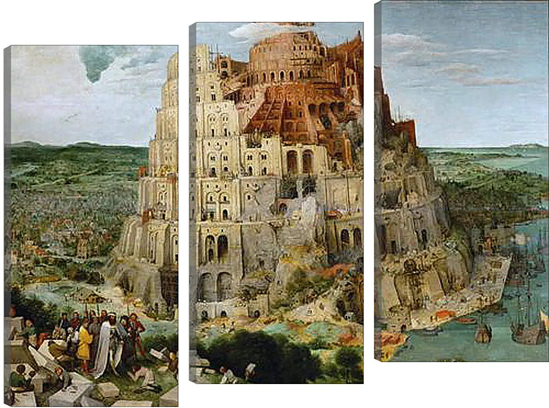 Модульная картина - Вавилонская башня [The Tower of Babel]. Брейгель Питер Старший