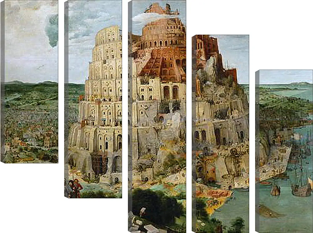 Модульная картина - Вавилонская башня [The Tower of Babel]. Брейгель Питер Старший