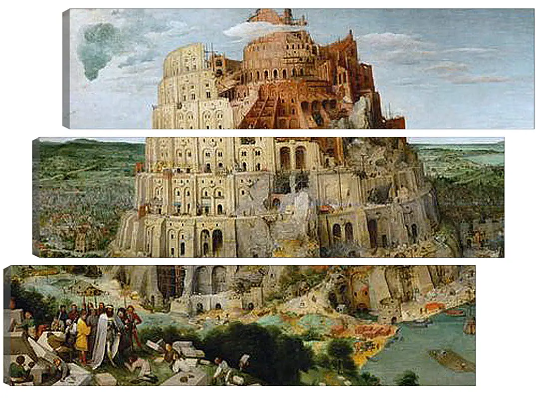 Модульная картина - Вавилонская башня [The Tower of Babel]. Брейгель Питер Старший