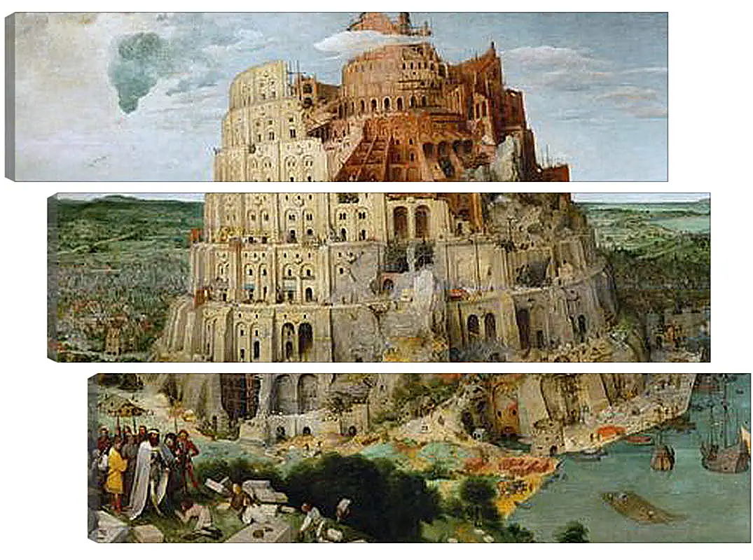 Модульная картина - Вавилонская башня [The Tower of Babel]. Брейгель Питер Старший