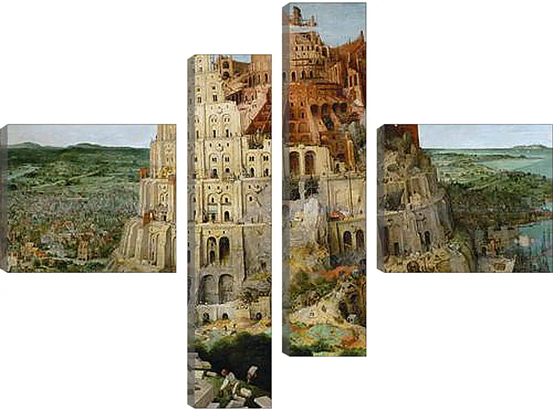 Модульная картина - Вавилонская башня [The Tower of Babel]. Брейгель Питер Старший