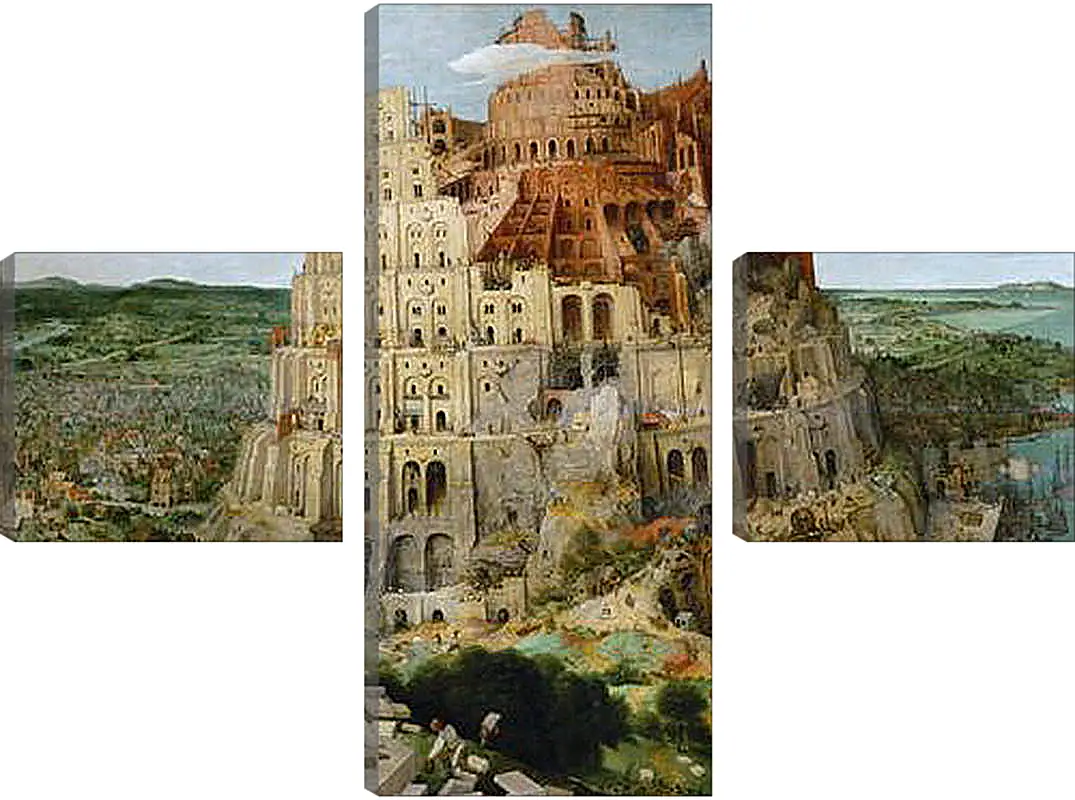 Модульная картина - Вавилонская башня [The Tower of Babel]. Брейгель Питер Старший