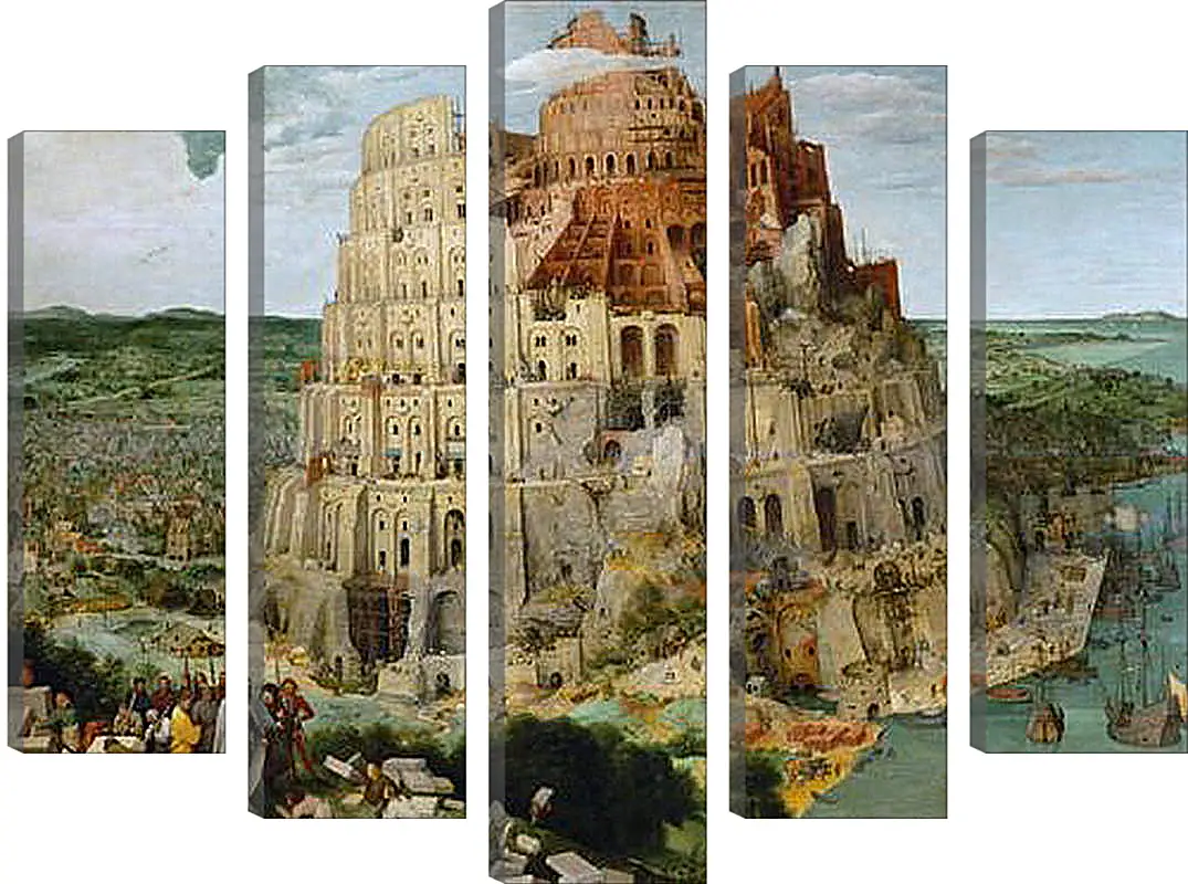 Модульная картина - Вавилонская башня [The Tower of Babel]. Брейгель Питер Старший