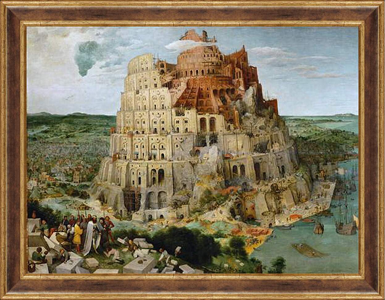 Картина в раме - Вавилонская башня [The Tower of Babel]. Брейгель Питер Старший
