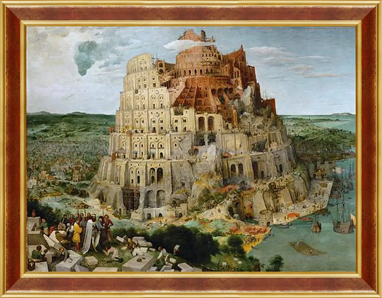 Картина в раме - Вавилонская башня [The Tower of Babel]. Брейгель Питер Старший