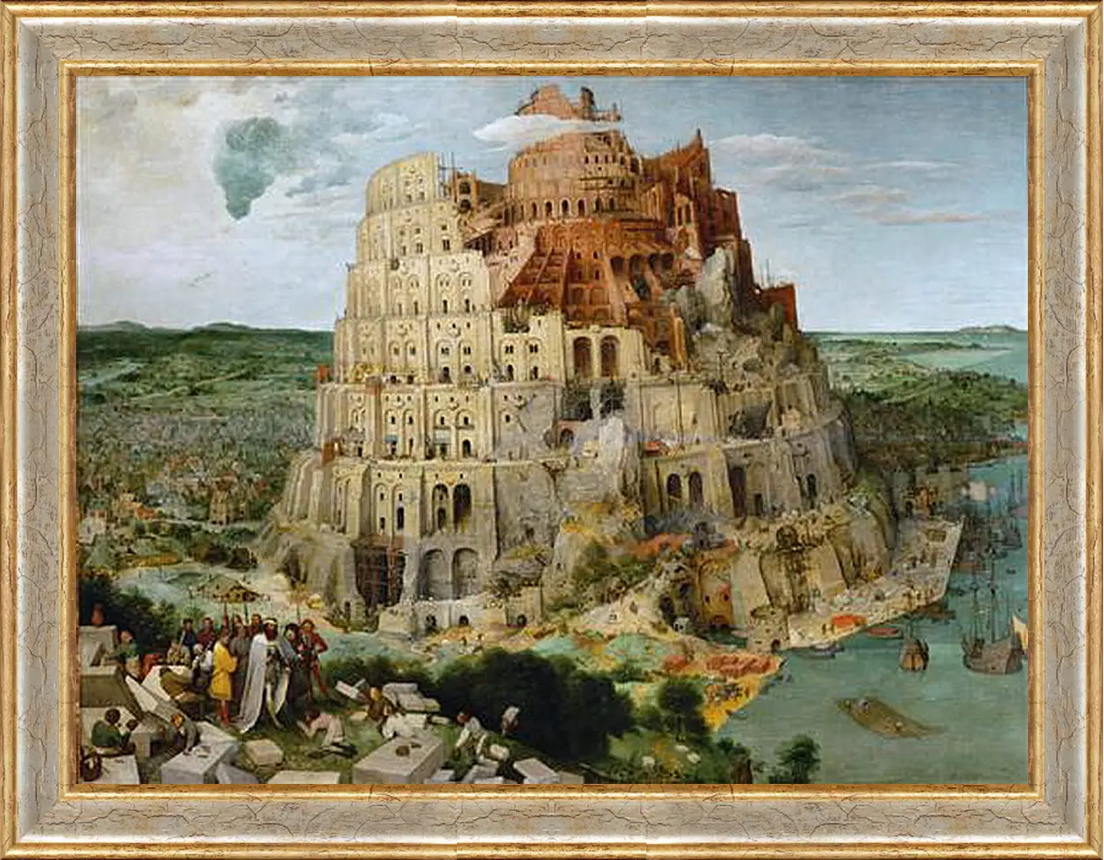 Картина в раме - Вавилонская башня [The Tower of Babel]. Брейгель Питер Старший