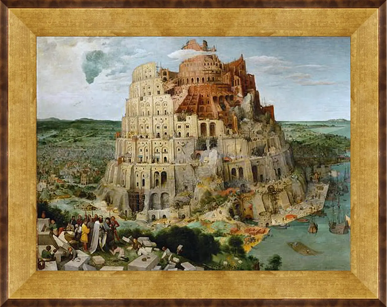 Картина в раме - Вавилонская башня [The Tower of Babel]. Брейгель Питер Старший