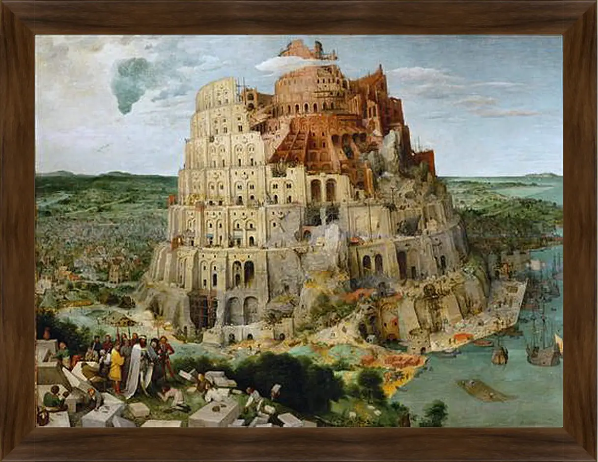 Картина в раме - Вавилонская башня [The Tower of Babel]. Брейгель Питер Старший
