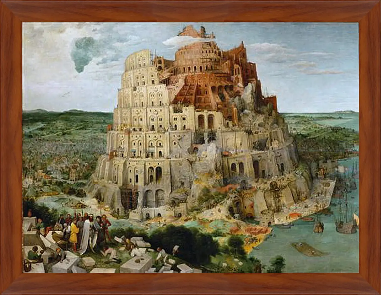 Картина в раме - Вавилонская башня [The Tower of Babel]. Брейгель Питер Старший