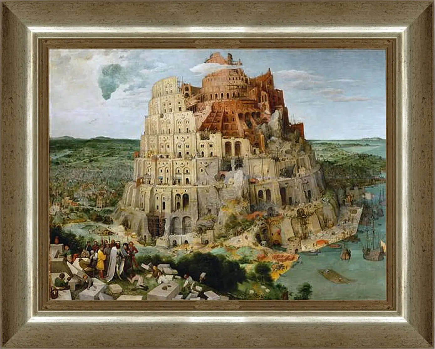 Картина в раме - Вавилонская башня [The Tower of Babel]. Брейгель Питер Старший