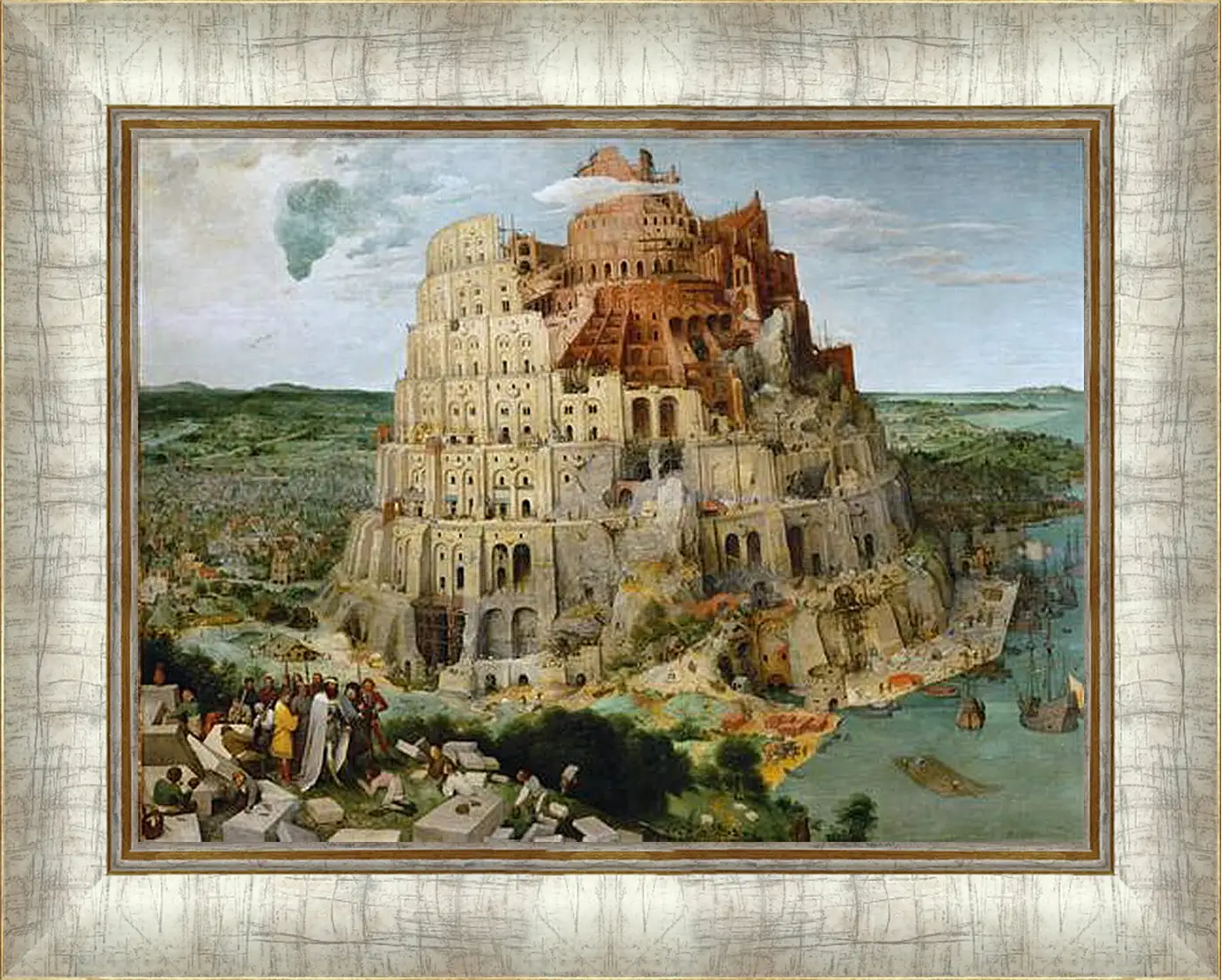 Картина в раме - Вавилонская башня [The Tower of Babel]. Брейгель Питер Старший
