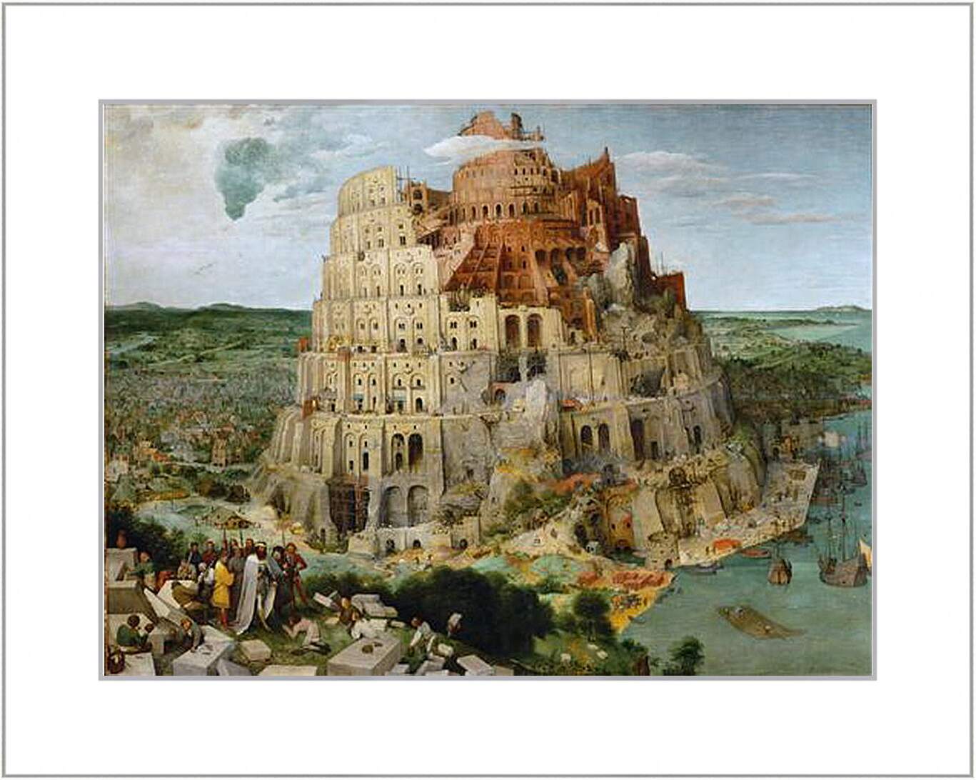 Картина в раме - Вавилонская башня [The Tower of Babel]. Брейгель Питер Старший
