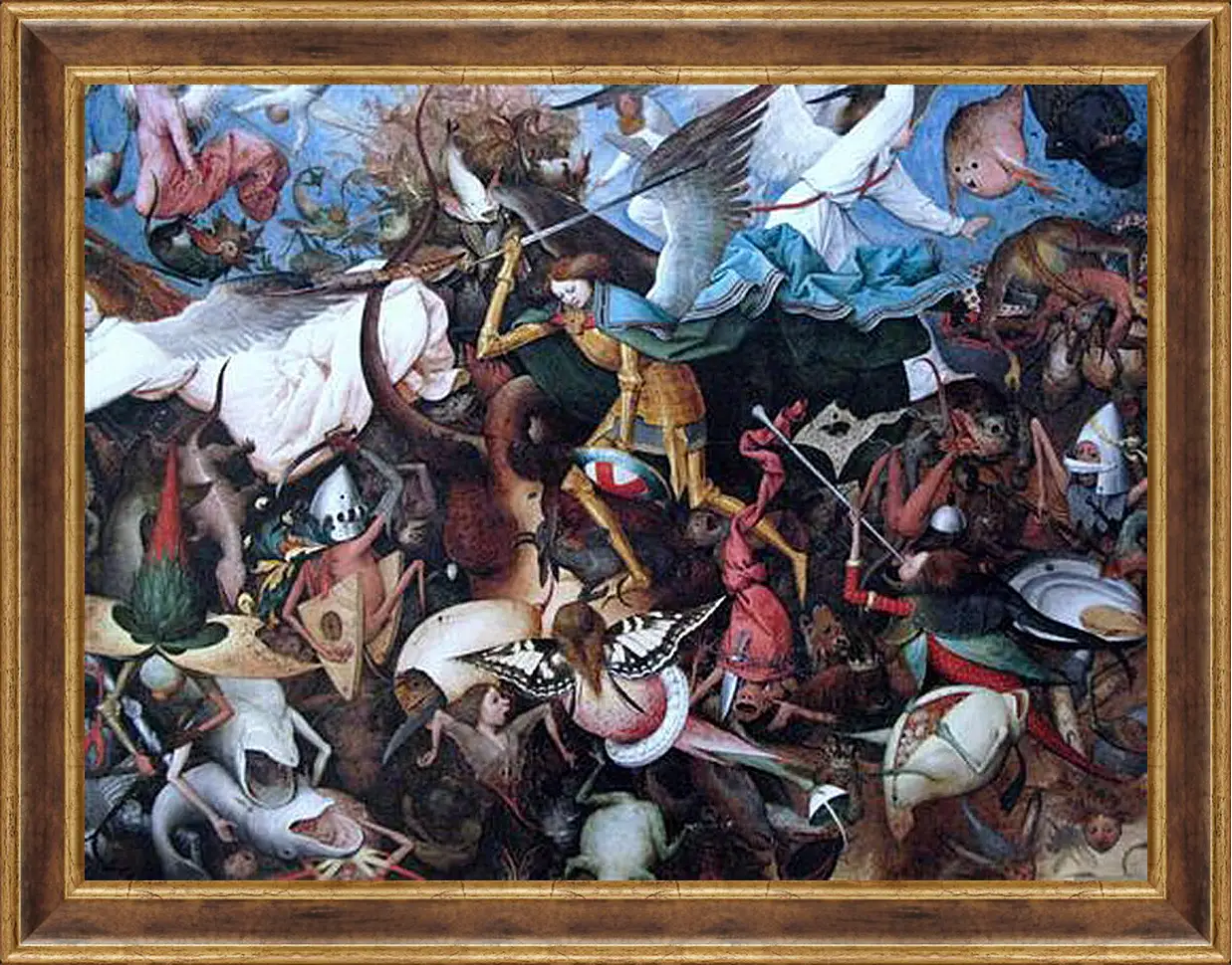 Картина в раме - The Fall of the Rebel Angels. Брейгель Питер Старший
