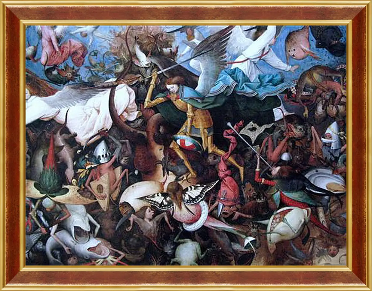 Картина в раме - The Fall of the Rebel Angels. Брейгель Питер Старший
