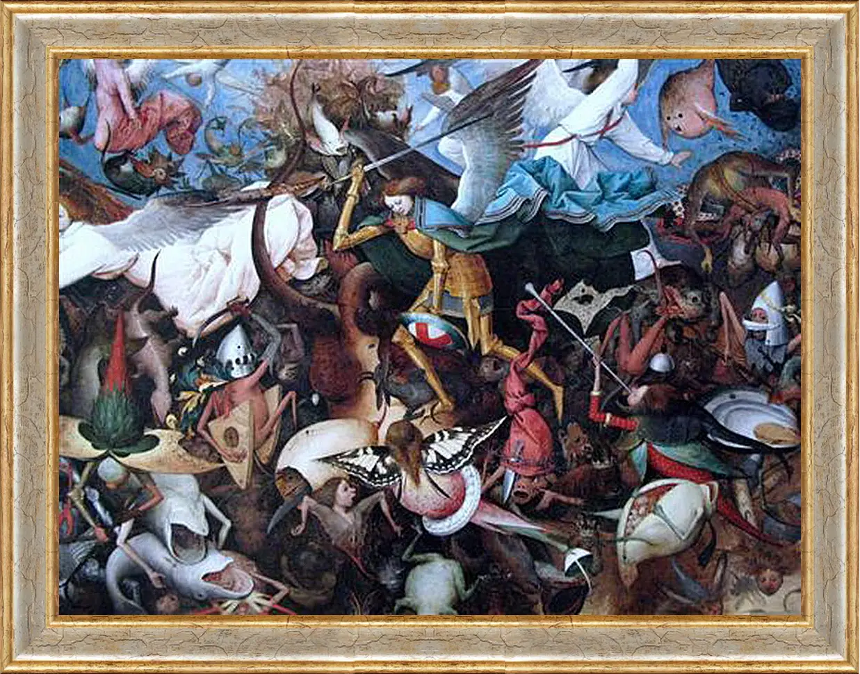 Картина в раме - The Fall of the Rebel Angels. Брейгель Питер Старший
