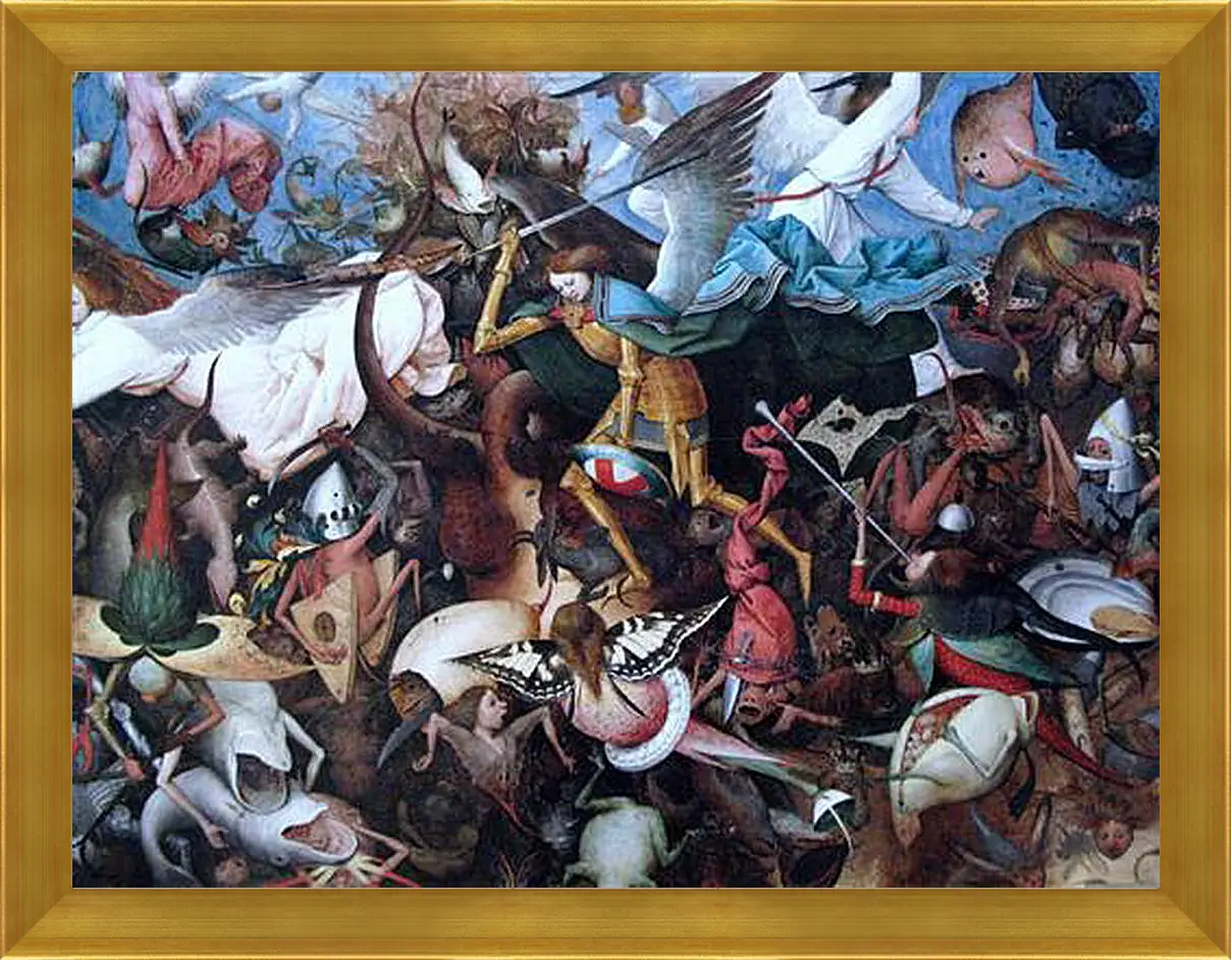 Картина в раме - The Fall of the Rebel Angels. Брейгель Питер Старший
