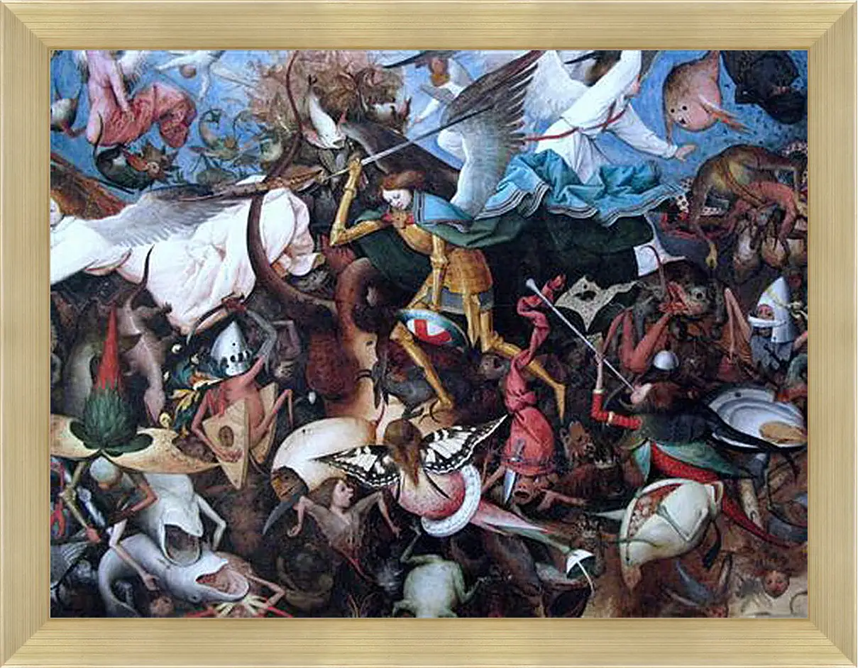 Картина в раме - The Fall of the Rebel Angels. Брейгель Питер Старший
